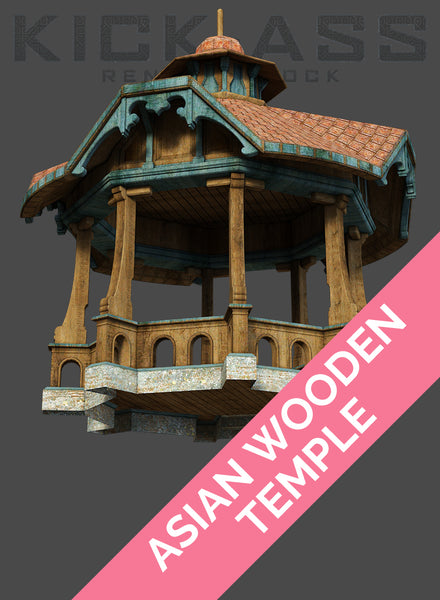ASIAN WOODEN TEMPLE