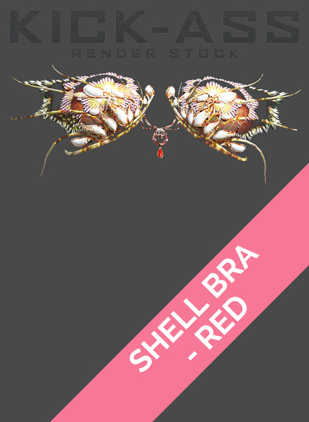 SHELL BRA -- RED